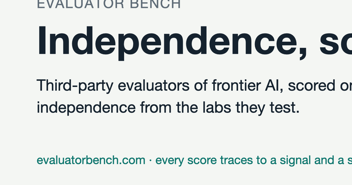 Evaluator Bench — (research preview)